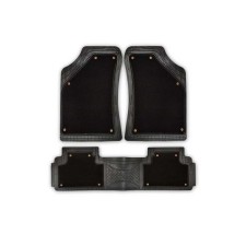 Car carpet rugs, 3 subjects. Skyway, polyurethane, removable rear carpet with a jumper, black S01702008