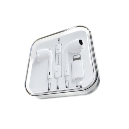 Headphones Borofone BM32 Plus, inserts, microphone, Lightning, cable 1.2 m, white-6