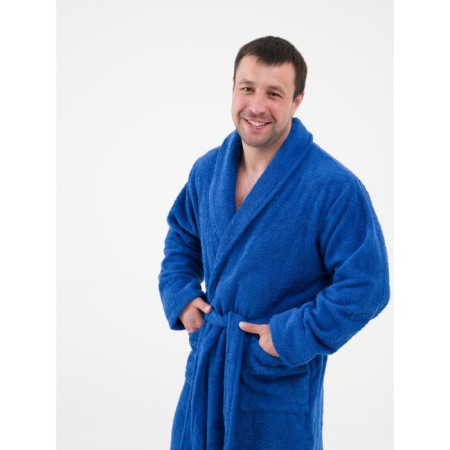 Men's bathrobe with a shawl, size 52-54, cornflower color-3