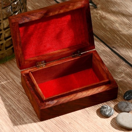 Casket Casket Carved "Two Hearts" 15x10x6.5 cm-2