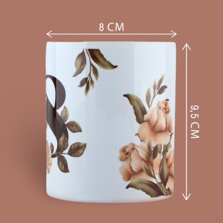 Ceramic mug "Pion", 320 ml, white color-1