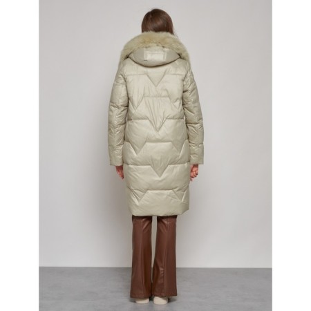 Coat insulated winter female, size 56, the color is light green-3