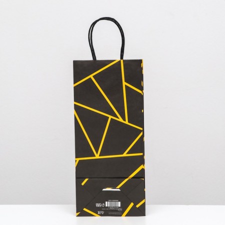 Craft package for a bottle "Geometry", 14 x 8 x 32 cm-1