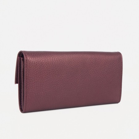 Women's wallet on the Textura button, burgundy color-1