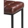 Har lobe metal stool/eco -leather, black/brown 34x34x65 cm