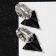 Earrings Metal "Trend" oval and triangle, black color in glossy silver