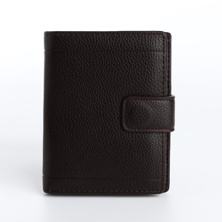 Male purse on magnet 3 in 1, department for auto documents, passports, brown color
