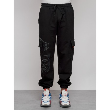 Joggers male, size 56, black color-7