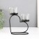 Climber Metal, glass for 2 candles "Heart" d = 2-5 cm black 12x6x17.5 cm