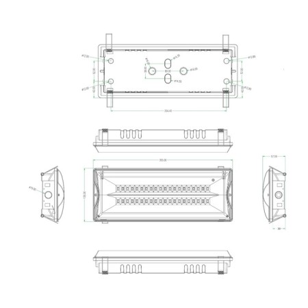 Emergency lamp LED era DPA-3, 355x136x58 mm, IP65, LED, 5W, 600LM, white color-7