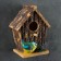 Suspended decor "birdhouse with a bird" 22x18cm