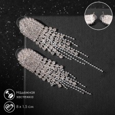 Hanging earrings with rhinestones 