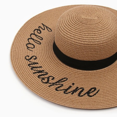 Women's hat, beige color, size 56-2