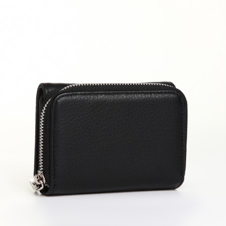 Women's wallet on a magnet, black color-1