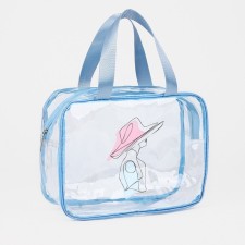 Cosmetic bag with lightning, blue color
