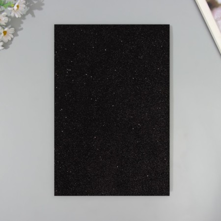 A set of glitter foamiran (5 sheets) 2 mm, 20x30 cm, black-3