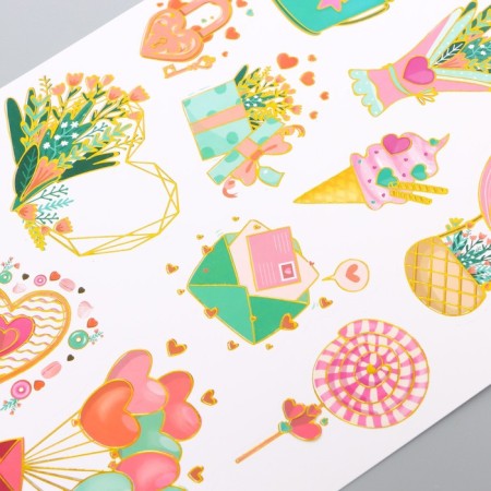 Stickers Paper "Heart" set 2 sheets 20x15 cm-1
