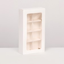 Folding box under 8 sweets, 18 x 10 x 3.5 cm, white
