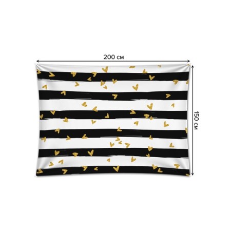 Decorative panel with photo printing "strips with hearts", horizontal, size 150x200 cm-1