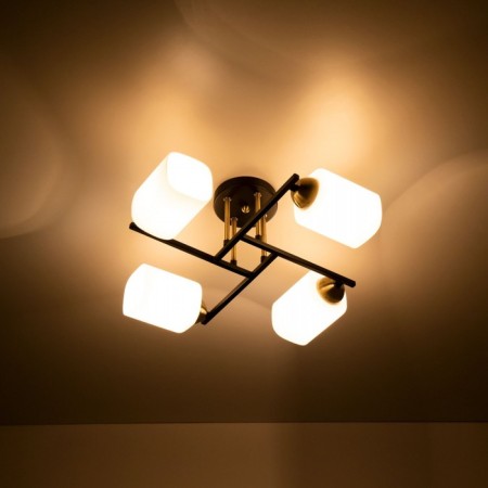 Lamp Citilux "Henry" CL130245, 46x46x1.5 cm, 4x75W, E27, Black Color Black-5
