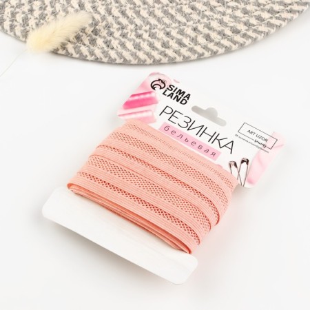 Decorative elastic band, 18 mm, 10 ± 1 m, pink-peak color-1