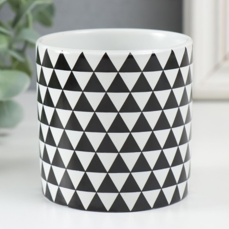 Bank for candles ceramics "Black Triangles" 200 ml 7.3x7.3x7.3 cm