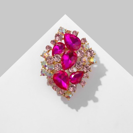 Brooch "Empress" drops, colored in matte gold-2