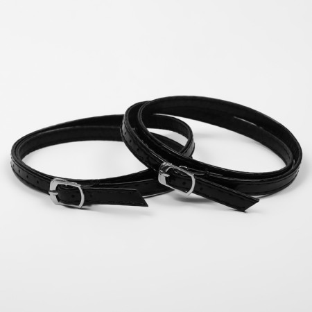 Shoe strap, artificial leather, 58 cm, 8 mm, 2 pcs, black color-2