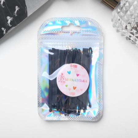 Invisible hair "Classic Lux" (set 18 pcs) 6 cm, black