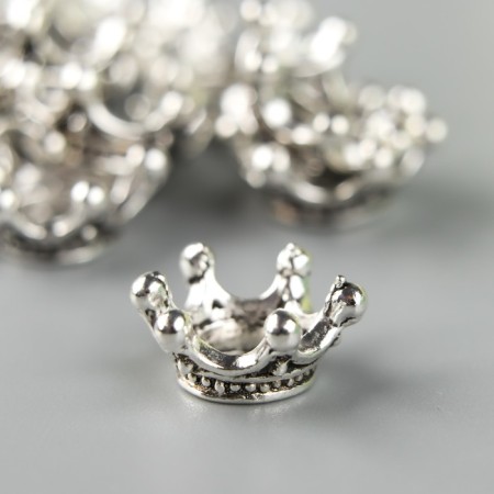 Decor "Crown", dark silver color-1