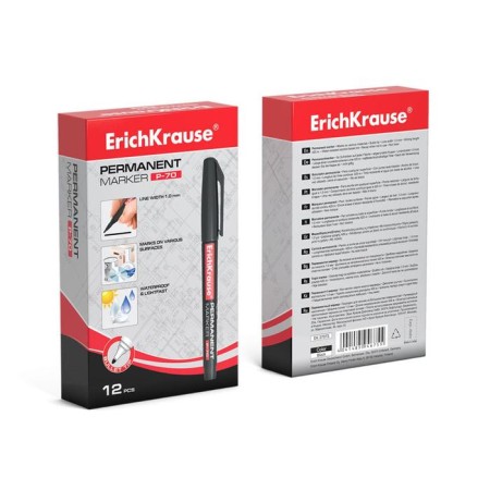 Permanent Erichkrause P-70, 1.0 mm marker, for writing on any surface, black-6