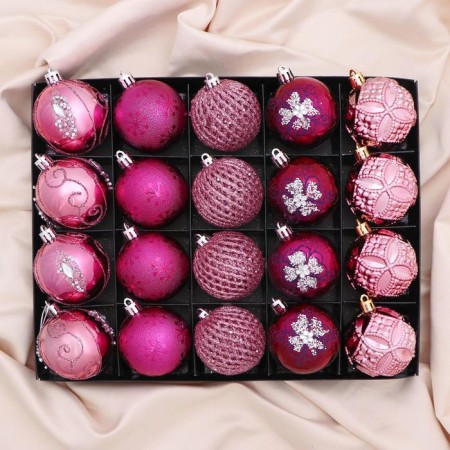 Set of balls plastic D-6 cm, 20 pcs "Lauren Patterns" mix