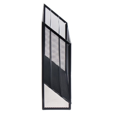 Vertical, desktop tray, 3 compartments, mesh, metal, black-4