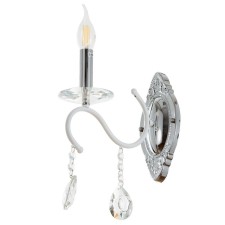 Sconces A3809/1W WT+CR white/chrome/Crystal 1x40W E14 24x10x32.5cm