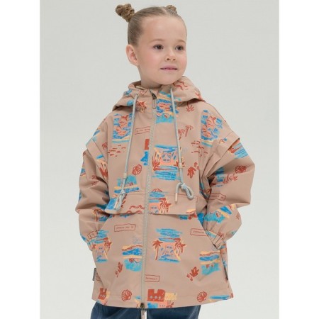 Windbreaker for girls, height 104 cm, sandy color