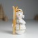 Souvenir Polystone "Snowman skier in a white-gold outfit" 5.5x5x10.2 cm