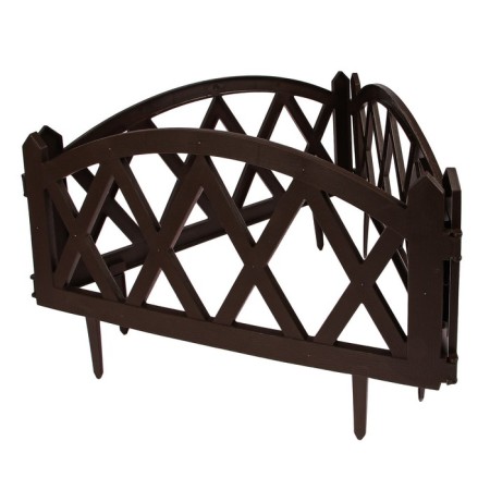 Decorative fence, 35 × 232 cm, 4 sections, plastic, brown, Modern, Greengo-8