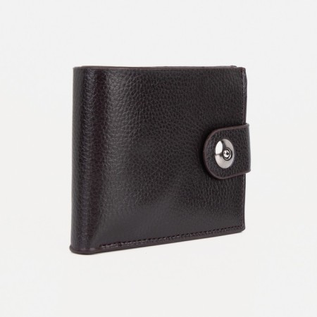 Male purse on a magnet, department for bills, for maps, for coins, brown color