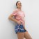 Homemade female set (T -shirt, shorts), pink color, size 50