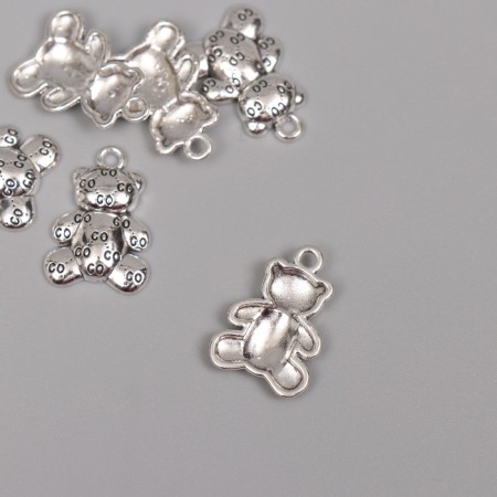 Decor for creativity Metal "Bear" silver set 6 pcs 1.4x2 cm-1