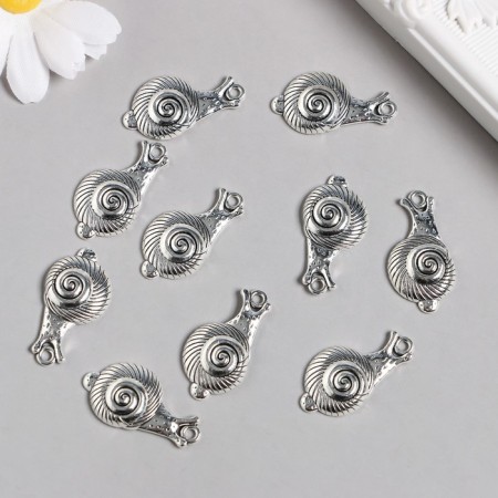 Decor for creativity Metal "Snail" silver 1.6x3.1 cm-1