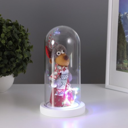 Nightlight “New Year's deer” LED 3HAAA Red 11x11x22.5cm-1