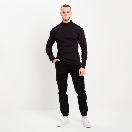 Joggers men's, black color, size 38 (58)