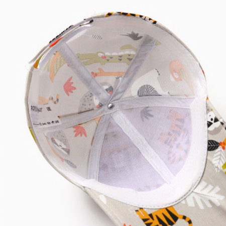 Baseball cap, white/animals, size 52-54-3