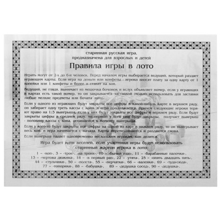 Russian lotto "So far all at home", 24 cards, card 21 x 8 cm-8