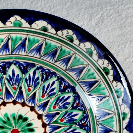 The plate of the Rishtan ceramics "Patterns", blue, deep, mix, 20 cm-2