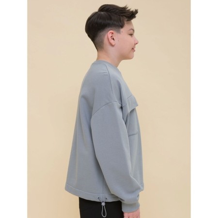 Sweatshirt for boys, height 134 cm, gray color-1