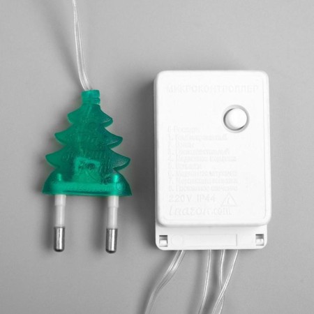 Garland "thread" 5 m with nozzles "Hedgehogs Color", IP20, transparent thread, 30 LED, glow of multi, 8 modes, 220 V-5