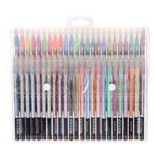 Set of gel pens 48 colors Building silver in stripes in the color of the rod, in the blister on the button
