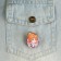 Wooden icon "Schoolgirls", anime, 2.6 x 3.3 cm